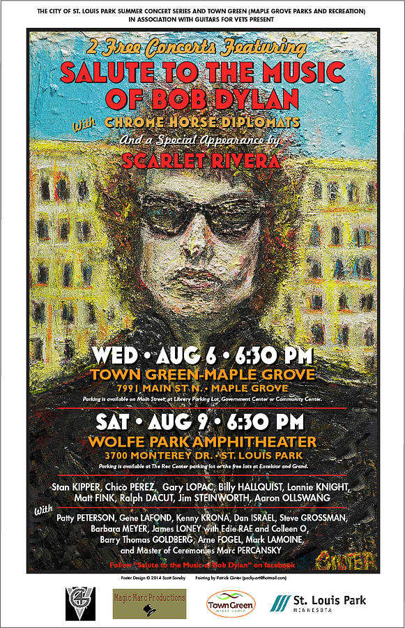 Dylan poster Painting by Patrick Ginter