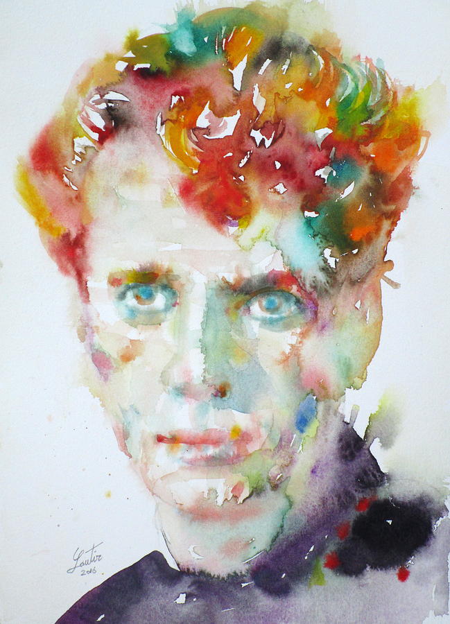 DYLAN THOMAS Watercolor Portrait 4 Painting By Fabrizio Cassetta   Dylan Thomas Watercolor Portrait4 Fabrizio Cassetta 