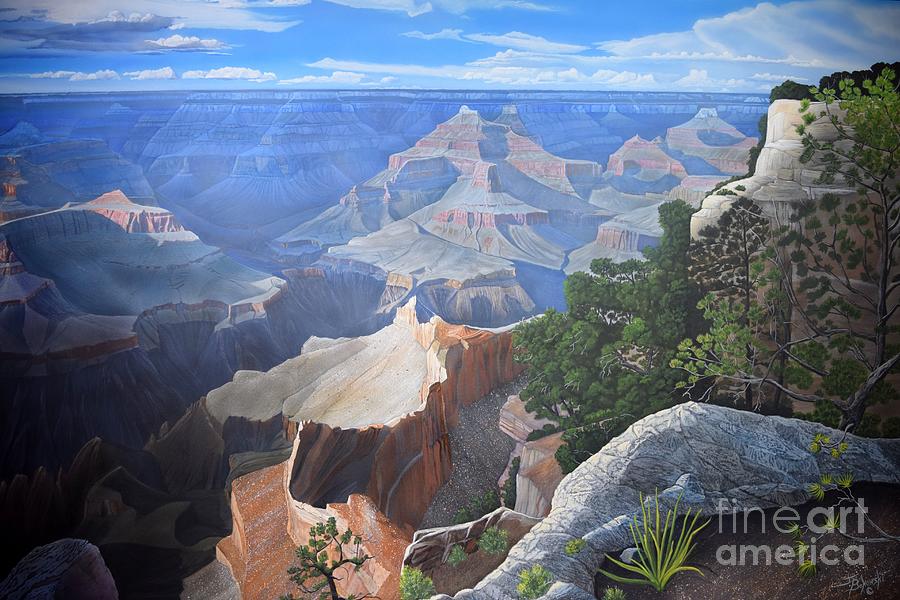 Grand Canyon National Park Painting - Dynamic Dana Butte by Jerry Bokowski