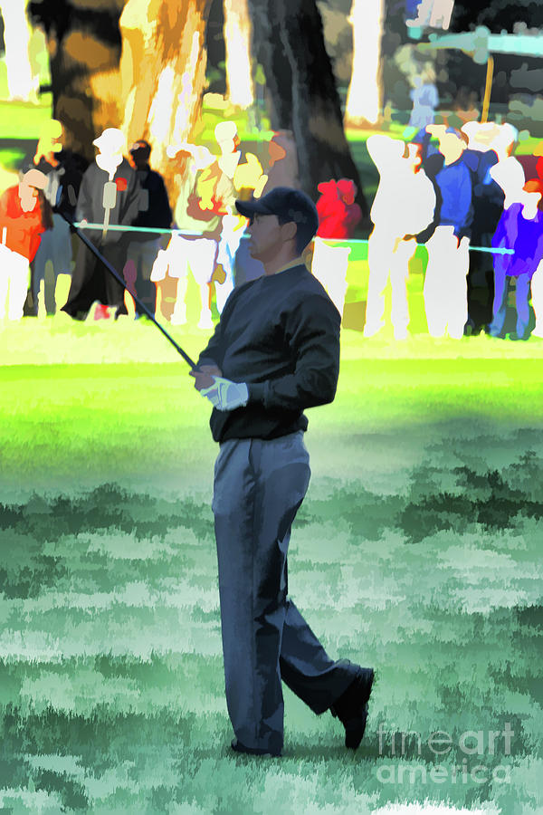 Dynamic Tiger Woods Paint  Photograph by Chuck Kuhn