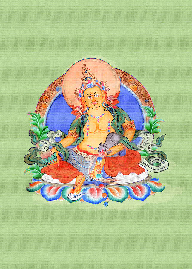 Jambhala Digital Art - Dzambala the Buddha of Wealth by Jennifer Masters