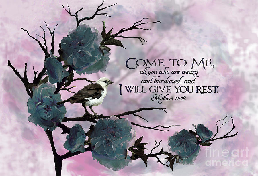 Come to me and i will give you rest digital art by elana brownfield