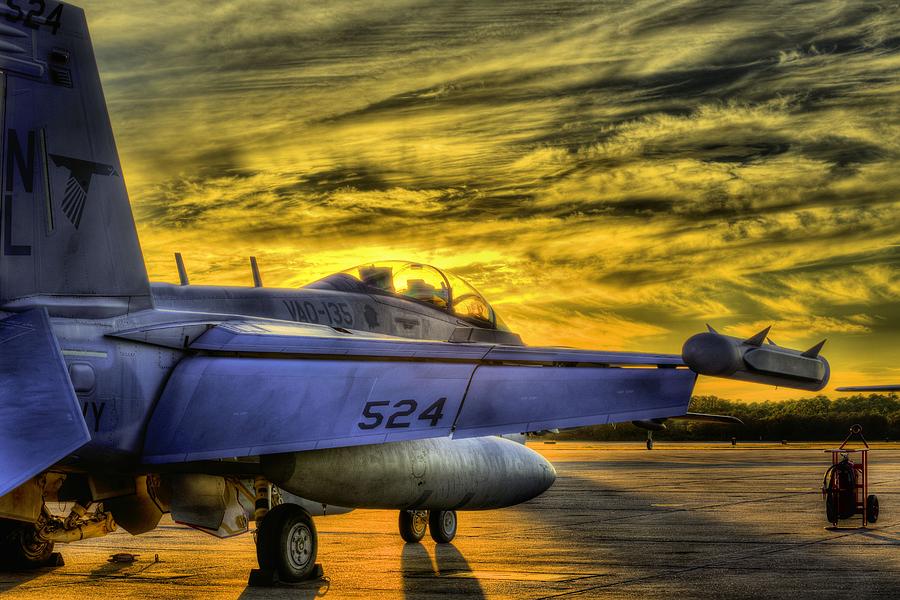 Ea-18g Growler Photograph - EA-18G Growler Sunset by JC Findley