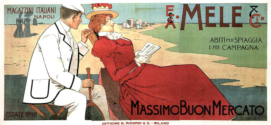 E.A Mele and Co - Italian Warehouses - Napoli, Italy - Vintage Advertising Poster Mixed Media by Studio Grafiikka