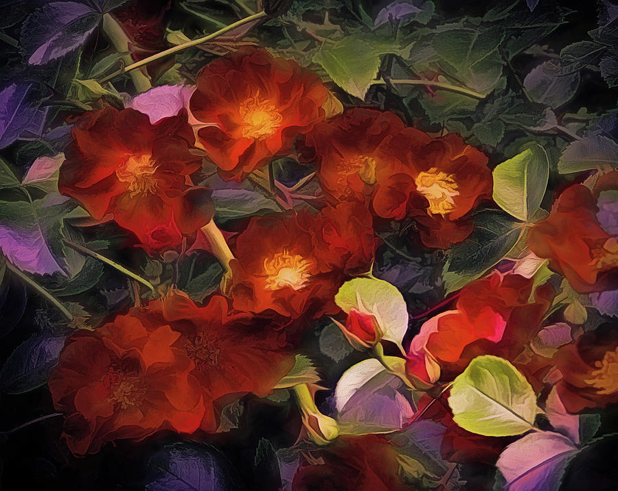 Each Rose a Heart  Mixed Media by Lynda Lehmann