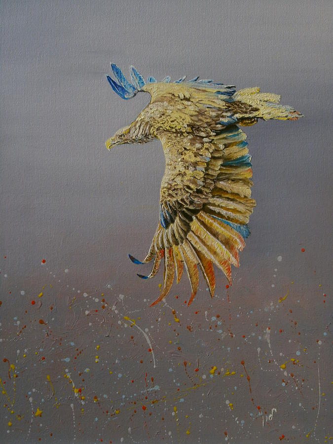 Nature Painting - Eagle-abstract by Maria Woithofer