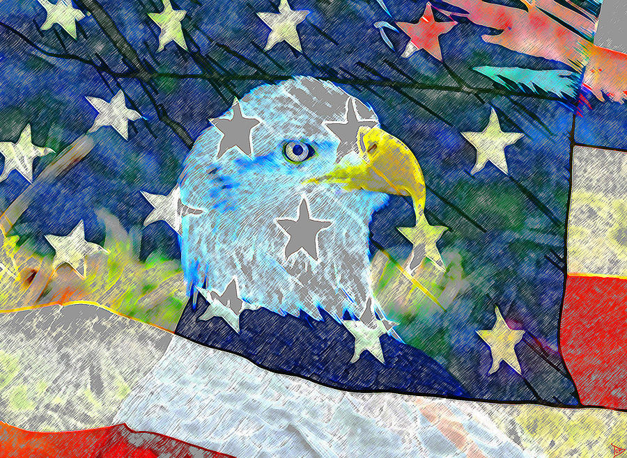 Eagle Americana Digital Art by David Lee Thompson