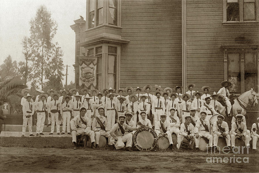 Monterey Photograph - Eagle Bands Drum Corps. Native Sons of the Golden West  circa 1908 by Monterey County Historical Society