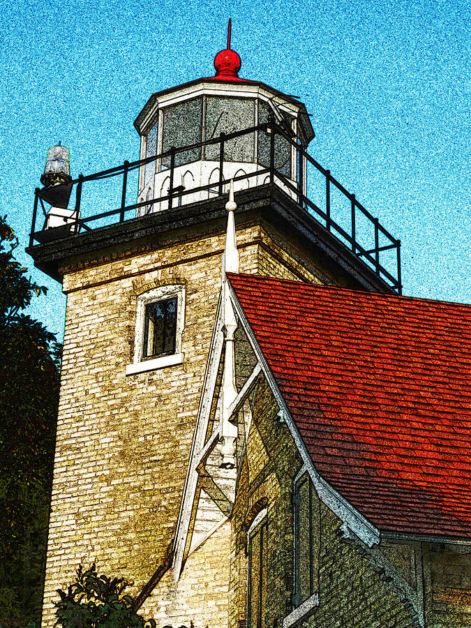 Eagle Bluff Lighthouse Re-imagined Photograph by David T Wilkinson