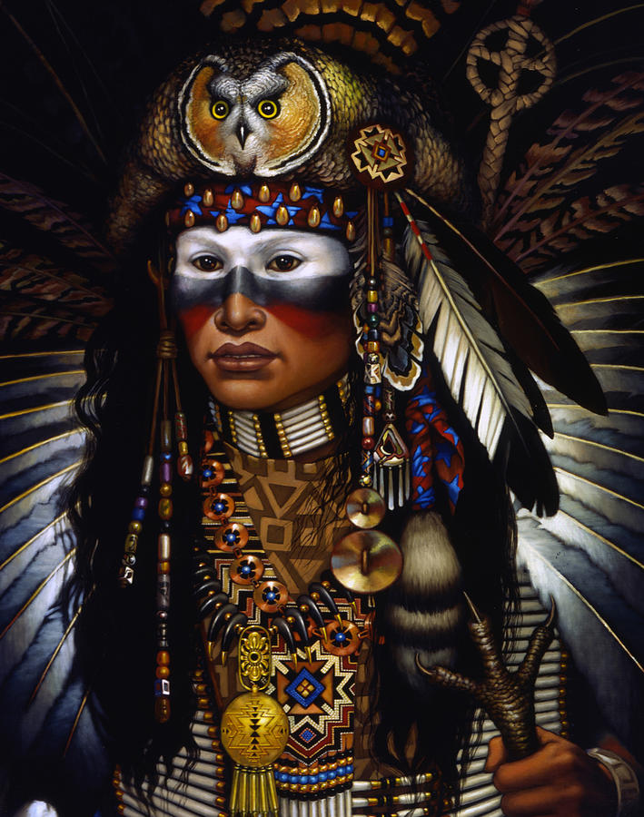 Indian Painting - Eagle Claw by Jane Whiting Chrzanoska