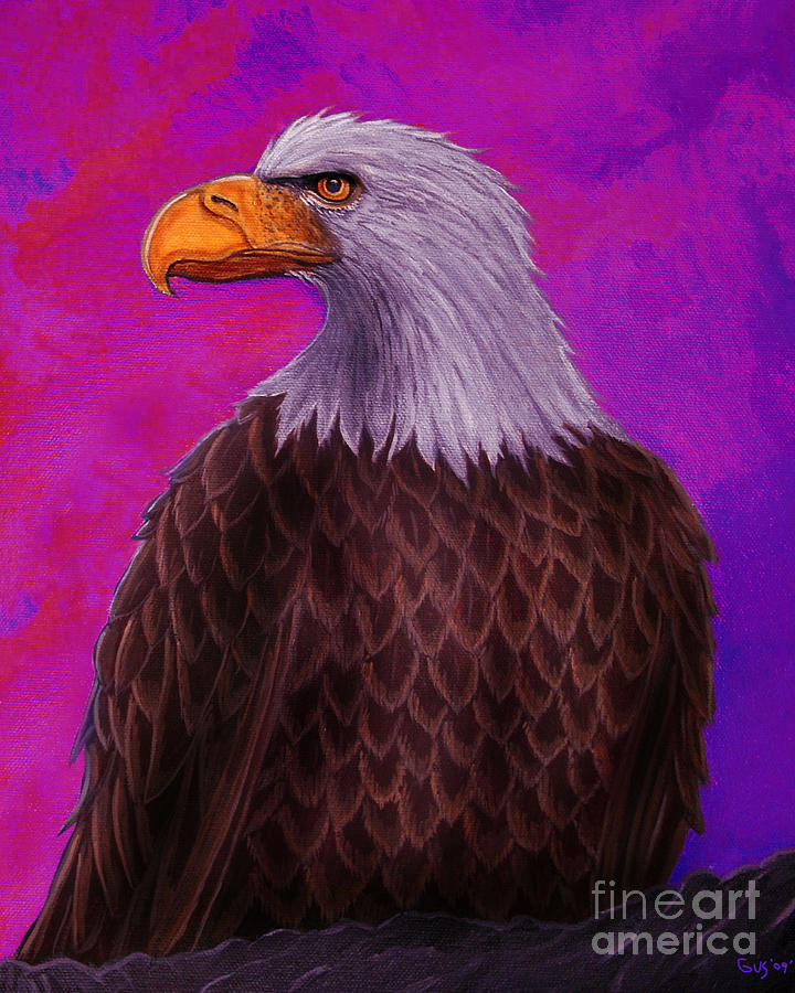 Eagle Painting - Eagle Crimson skies by Nick Gustafson