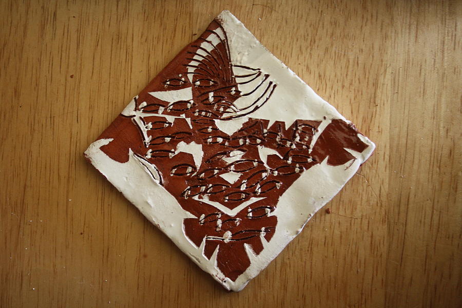Eagle Eye - tile Ceramic Art by Gloria Ssali