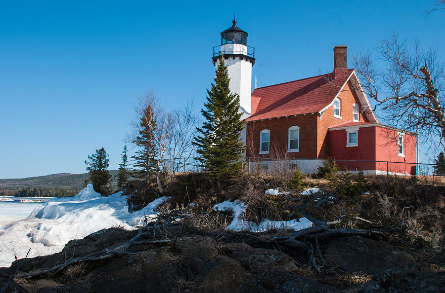 EAGLE HARBOR LIGHTHOUSE - LAKE SUPERIOR  No. 7145 Photograph by Janice Adomeit