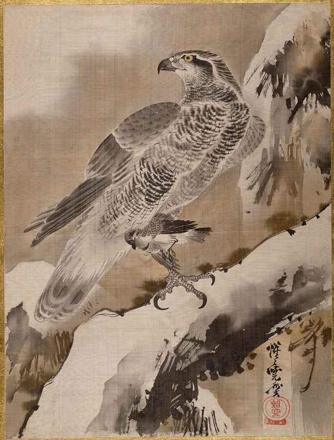 Eagle Holding Small Bird Painting by Kawanabe Kyosai - Fine Art America