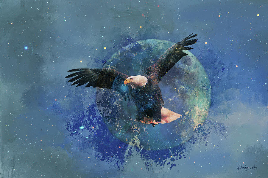 Eagle Moon - Spread Your Wings Digital Art by Theresa Campbell