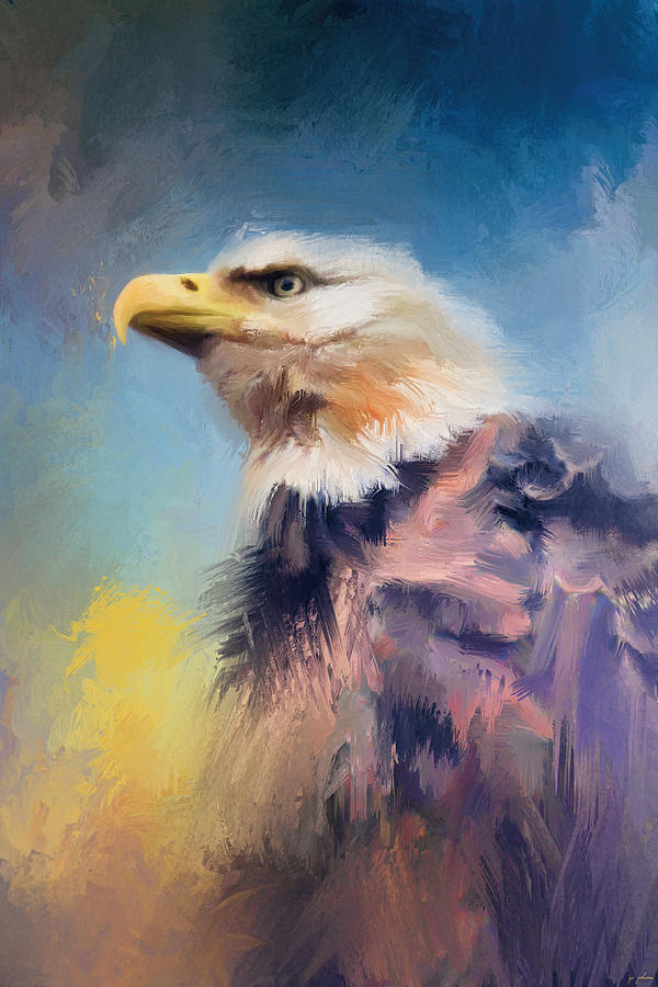 Abstract Painting - Eagle on Guard by Jai Johnson