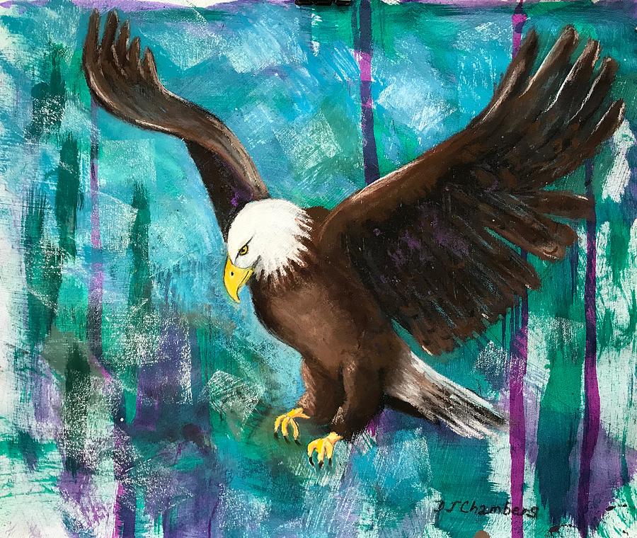 Eagle On The Hunt Painting by Donna Chambers