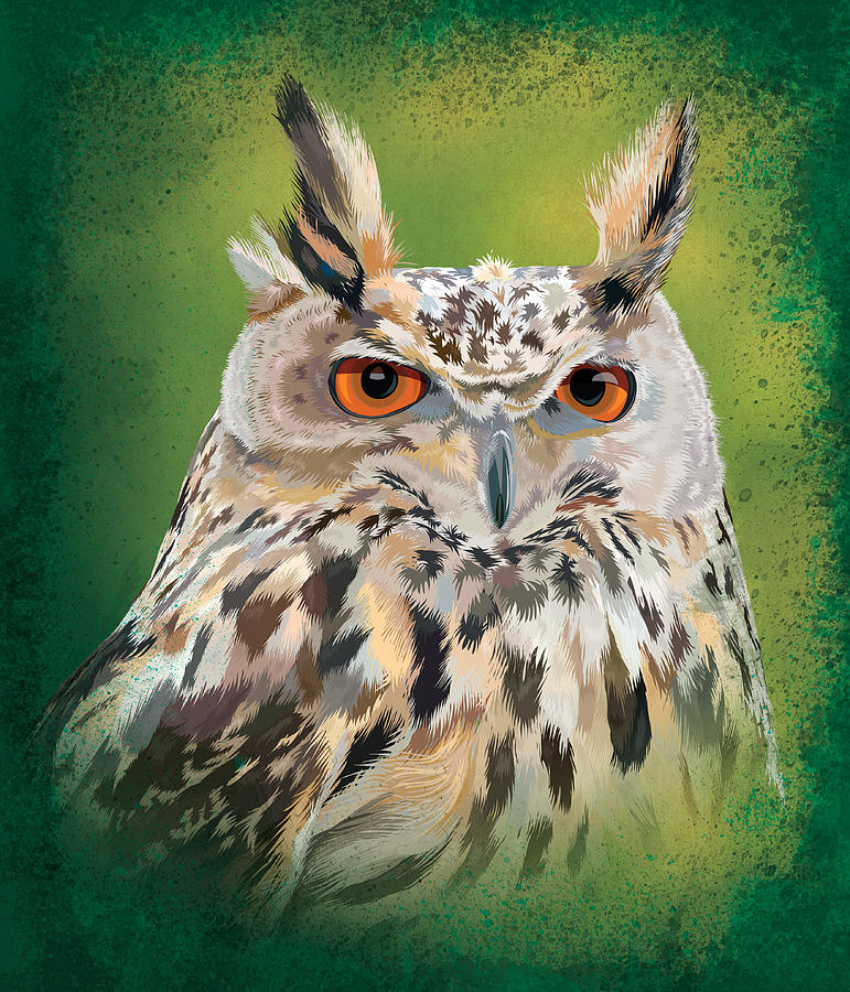 Eagle Owl Digital Art by Carl Conway - Fine Art America