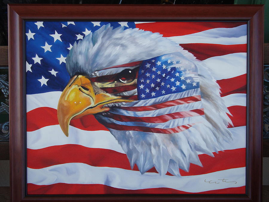 Eagle Stars and Stripes Painting by Kim Estes - Fine Art America