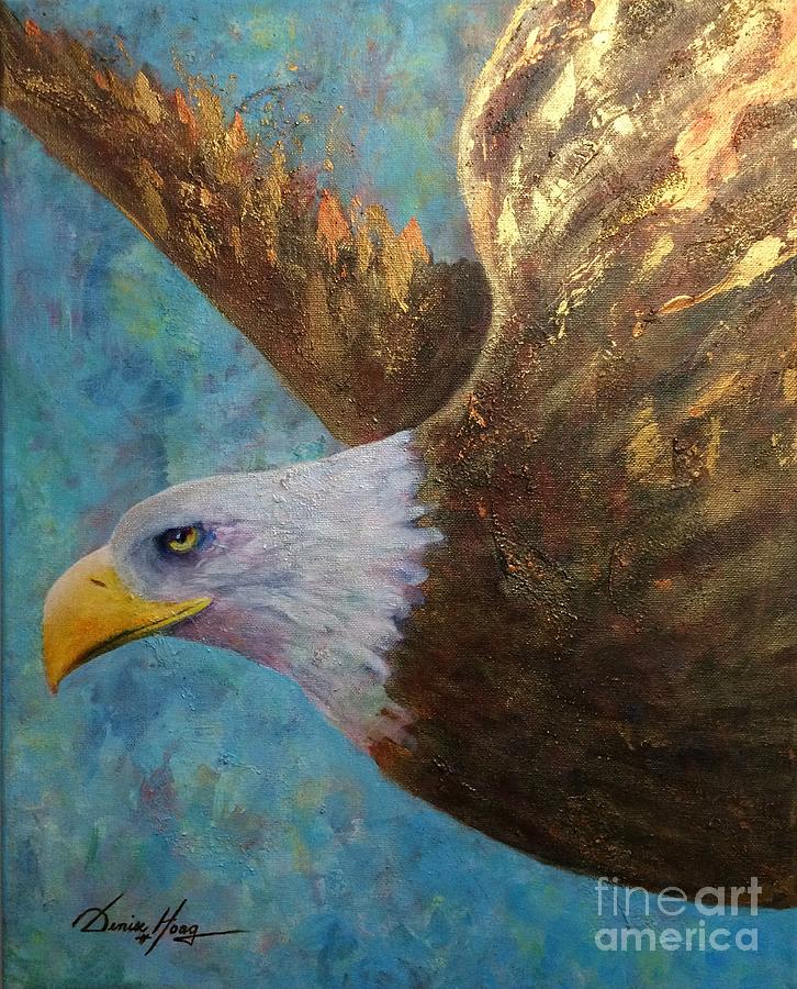 Eagle Painting - Eagle Takes Flight by Denise Hoag