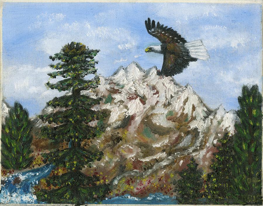 Eagle to Eaglets in Nest Painting by Tanna Lee M Wells Eagle to Eaglets in Nest Painting by Tanna Lee M Wells