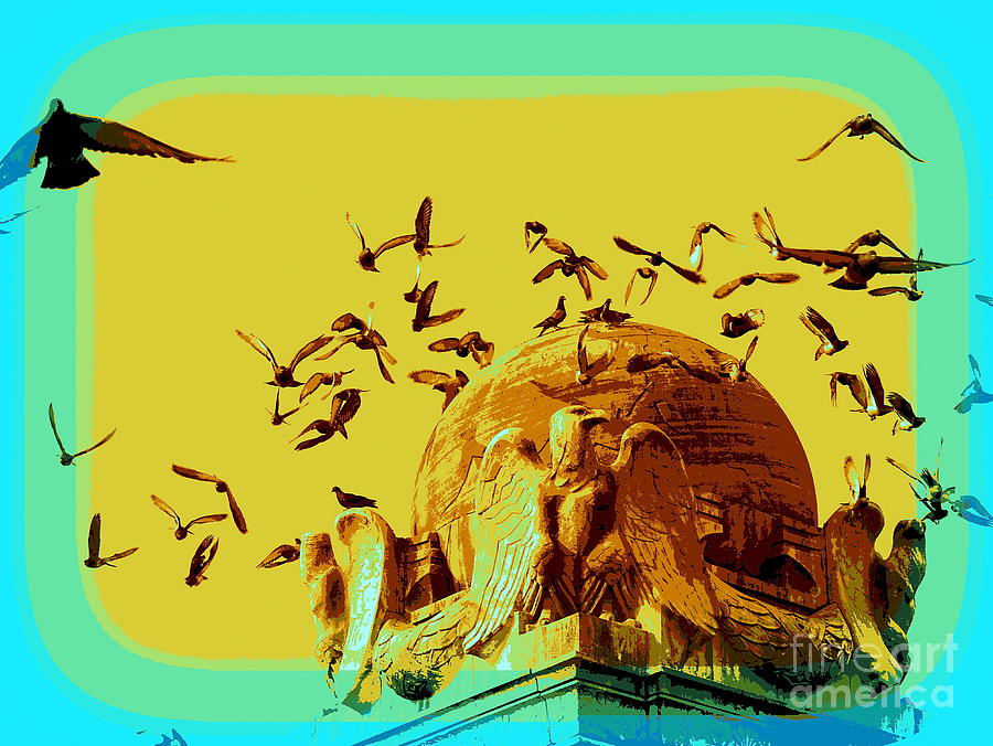 Eagles And Pigeons Digital Art by Ed Weidman