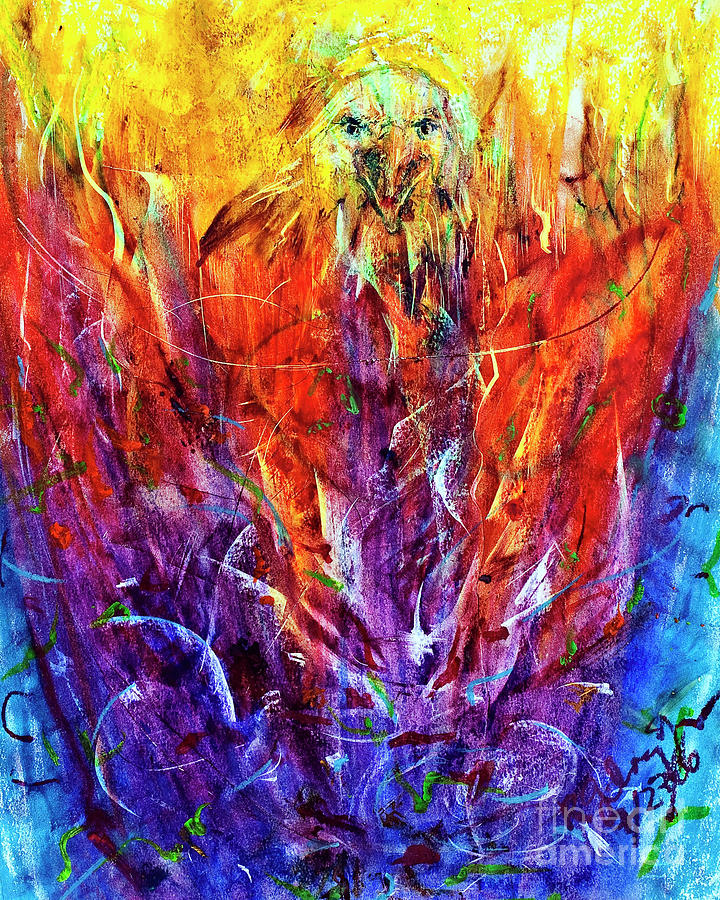 Eagles In Fire - BGEIF Painting by Fr Bob Gilroy SJ