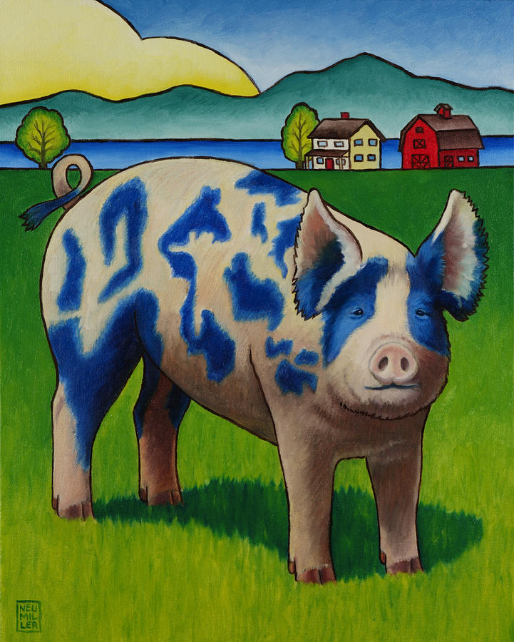 Pig Painting - Earl of Whidbey by Stacey Neumiller