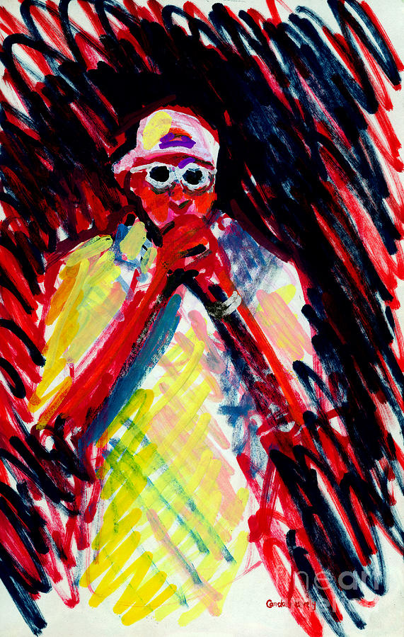 Earl on Harmonica Painting by Candace Lovely