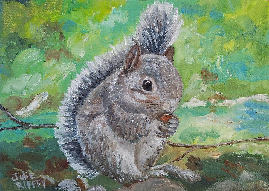 Squirrel Painting - Earl The Squirrel by Julie Brugh Riffey