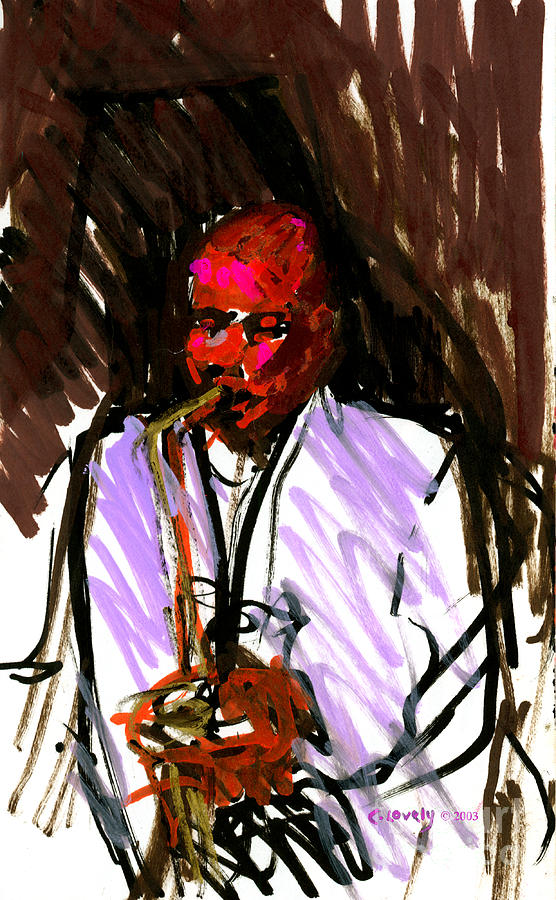 Earl Williams on the Clarinet Painting by Candace Lovely