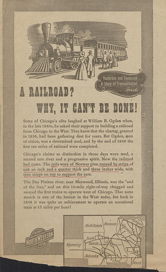 Early 1900s Train History Leaflet Photograph by Chicago and North Western Historical Society