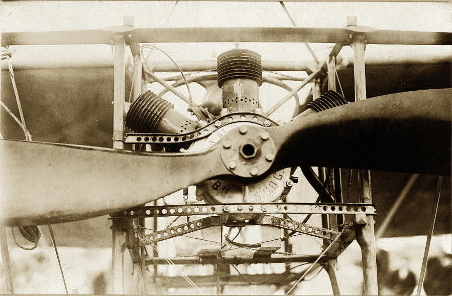 Early Airplane Propeller Engine Photograph by Suzanne Powers