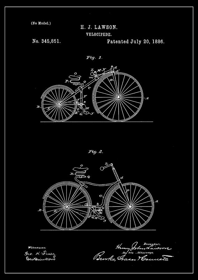 Early Bicycle Design patent Photograph by Gavin Wilson - Fine Art America