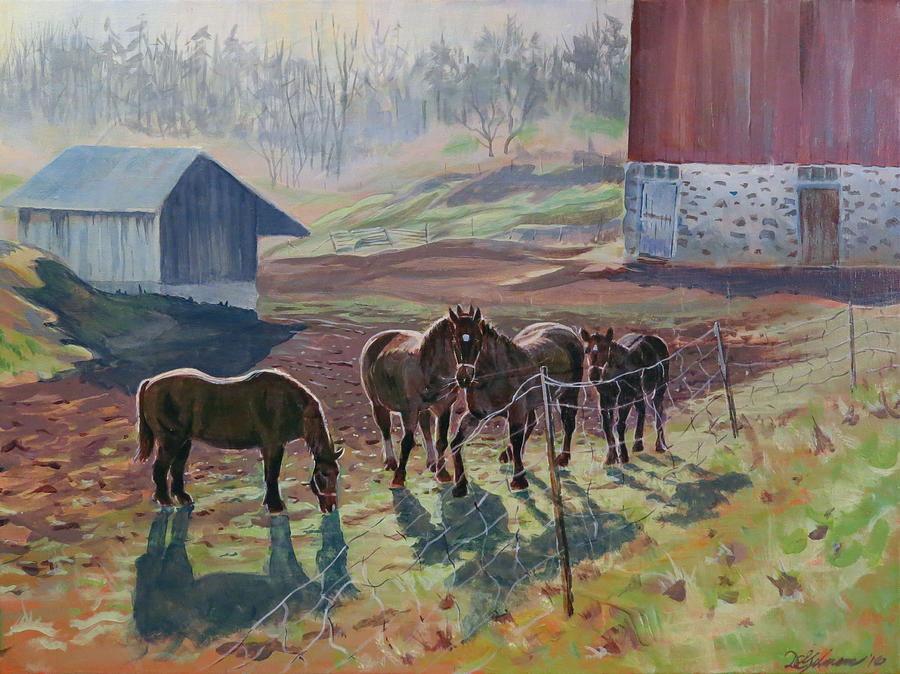 Early December at the Farm Painting by David Gilmore