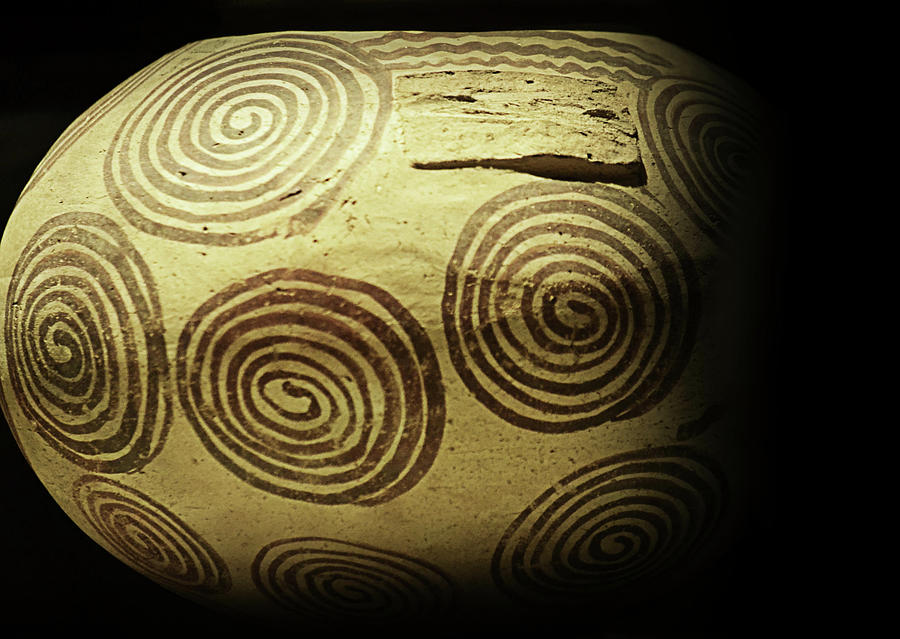 Early Egyptian Pot with Swirl Pattern Photograph by Nadalyn Larsen