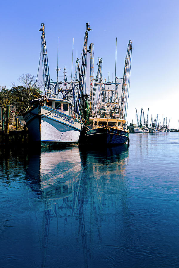 Early Evening Harbor Blues Painting Photograph by Debra and Dave Vanderlaan