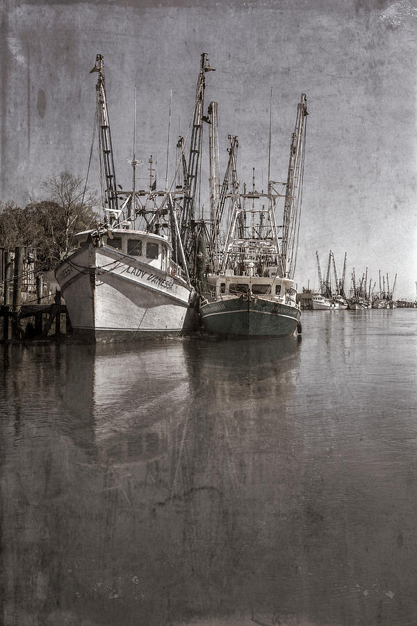 Early Evening Harbor in Antique Sepia Photograph by Debra and Dave Vanderlaan
