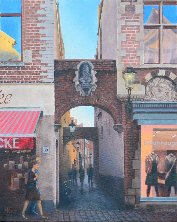 Early Evening in Brugge Painting by Alex Vishnevsky