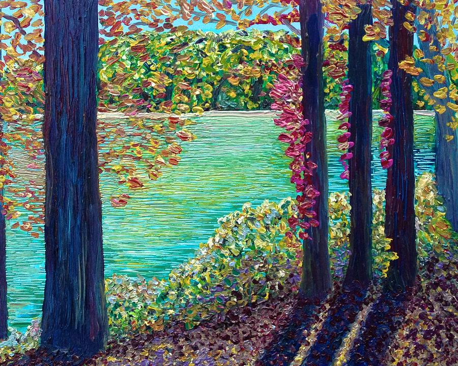 Early Fall Along the Housatonic  Painting by Polly Castor