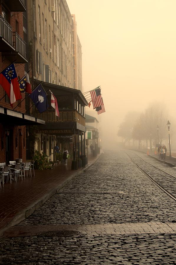 Early Fog on River Street Photograph by Leslie Lovell