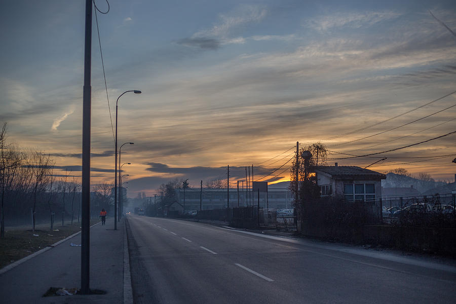 Early Foggy Morning In Empty Street In A City Of Nish Photograph by ...