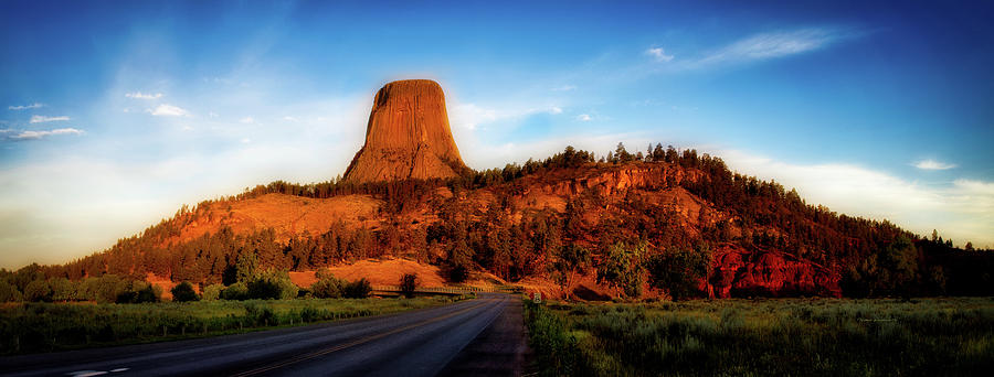 Early Light Devils Tower Wyoming Panorama 02 Photograph by Thomas Woolworth
