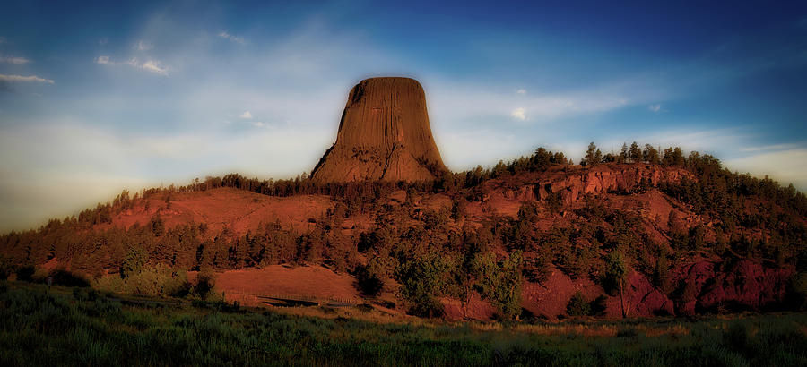 Early Light Devils Tower Wyoming Panorama 03 Photograph by Thomas Woolworth