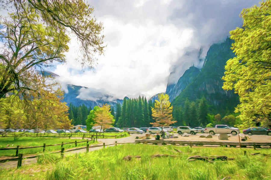 Early May in Yosemite Valley Digital Watercolor by Randy Herring Early May in Yosemite Valley Digital Watercolor by Randy Herring