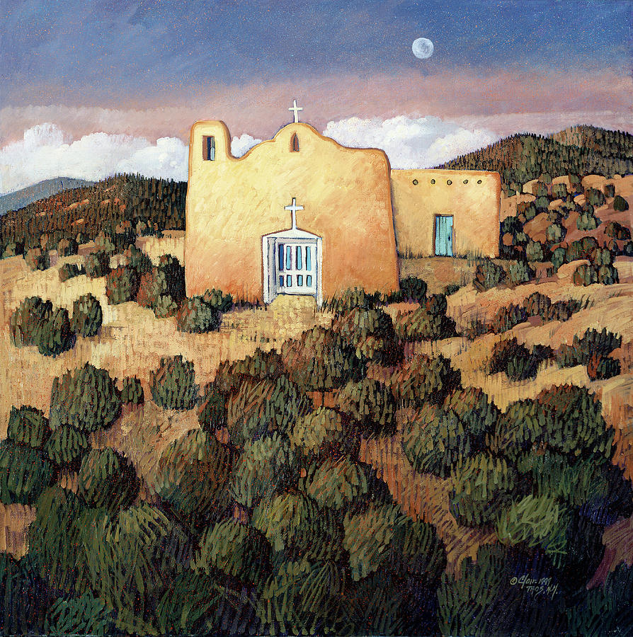 Early Moonrise At Golden Painting by Donna Clair