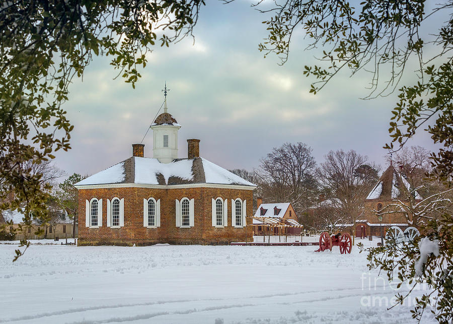 Early Morning at Colonial Williamsburg Courthouse Photograph by Karen Jorstad