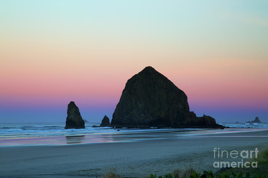 Early Morning at Haystack Rock Photograph by Bruce Block