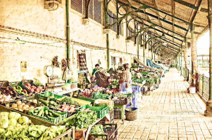Early Morning at the Market Digital Art by Mary Machare