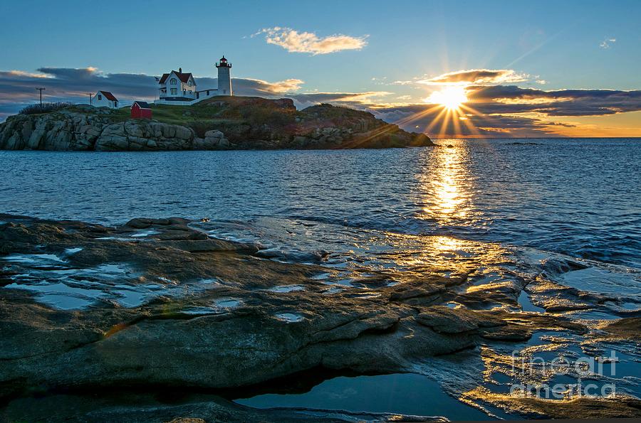Early Morning at the Nubble Photograph by Steve Brown